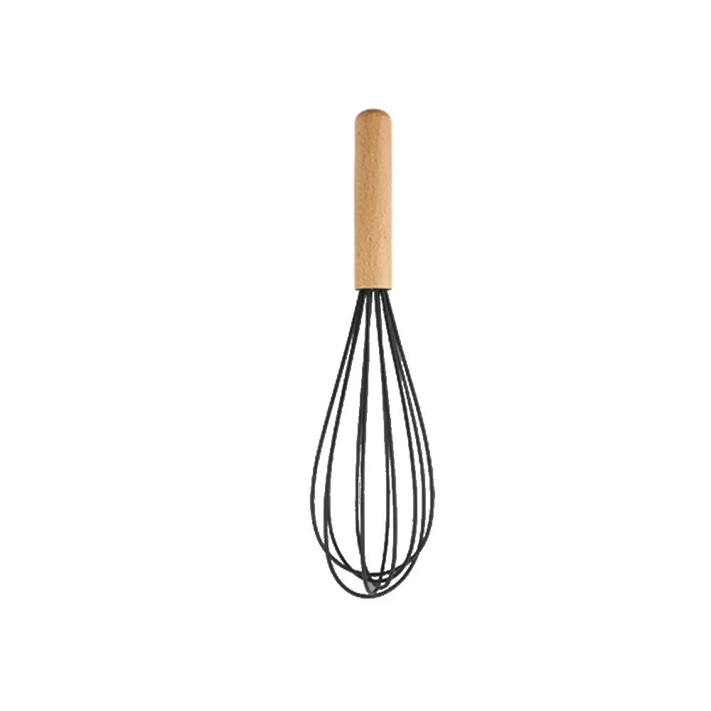 Silicone Kitchenware Utensils Set Black Non-stick Cookware Spatula Shovel Egg Beaters Wooden Handle Kitchen Cooking Tool Set