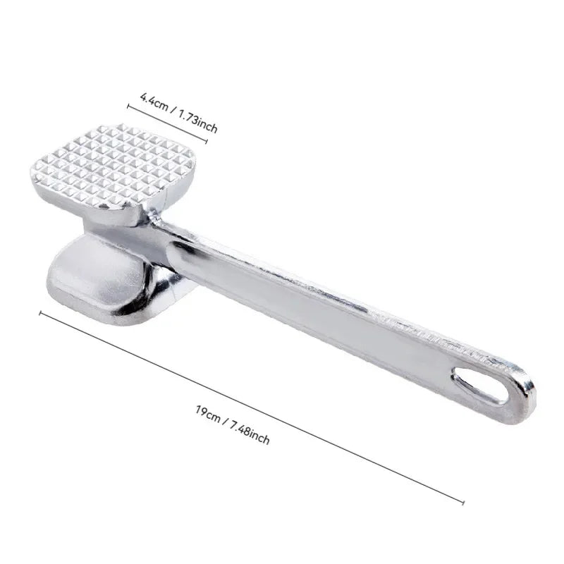 1pcs Kitchen Double-sided Meat Hammer Kitchen Gadgets Steak Metal Hammer Heavy Duty Durable Double-sided Tenderizer