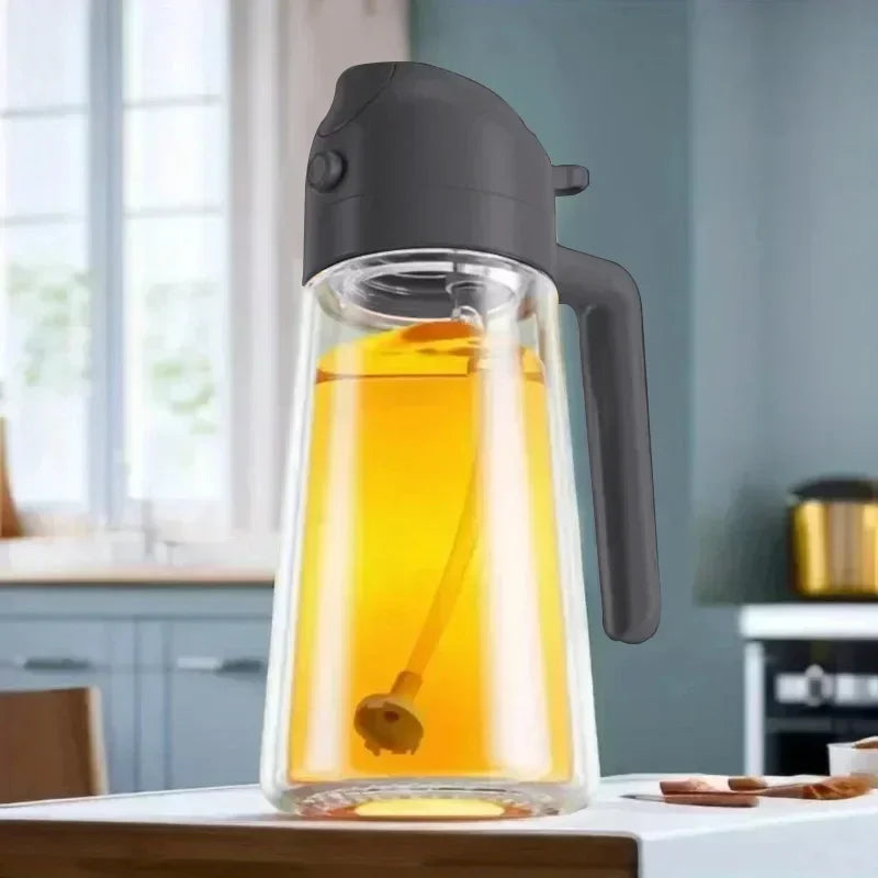 Multi-functional Kitchen Oil Bottle Spray Oil Pouring Two-in-one Food-grade Material Is Not Easy To Damage 500ML Large Capacity