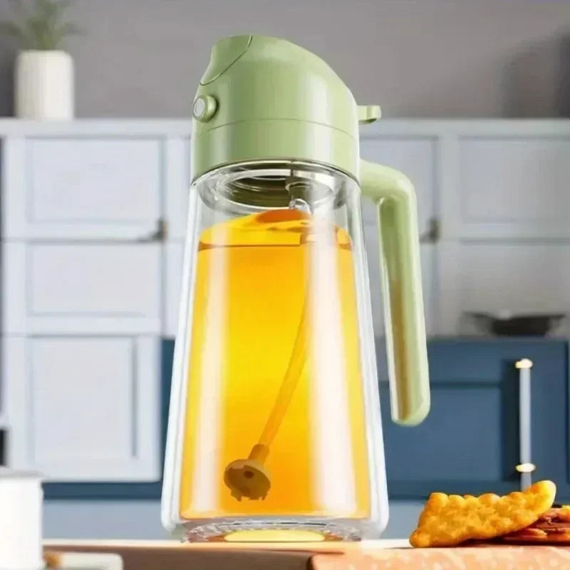 Multi-functional Kitchen Oil Bottle Spray Oil Pouring Two-in-one Food-grade Material Is Not Easy To Damage 500ML Large Capacity