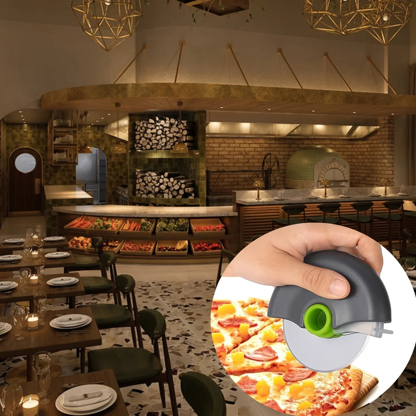 Stainless Steel Roller Cutter Multi-purpose Pizza Cake Dough Slicing Tool Baking Kitchen Accessories with Sharp Blade Wheel