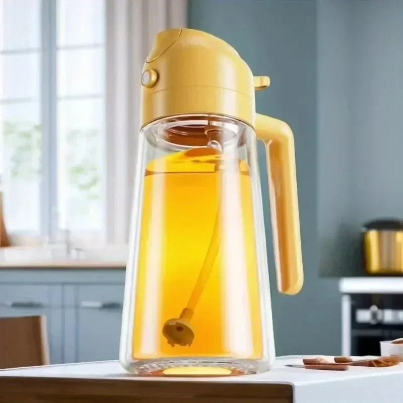 Multi-functional Kitchen Oil Bottle Spray Oil Pouring Two-in-one Food-grade Material Is Not Easy To Damage 500ML Large Capacity
